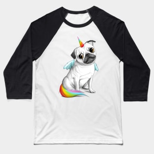 Pug unicorn Baseball T-Shirt